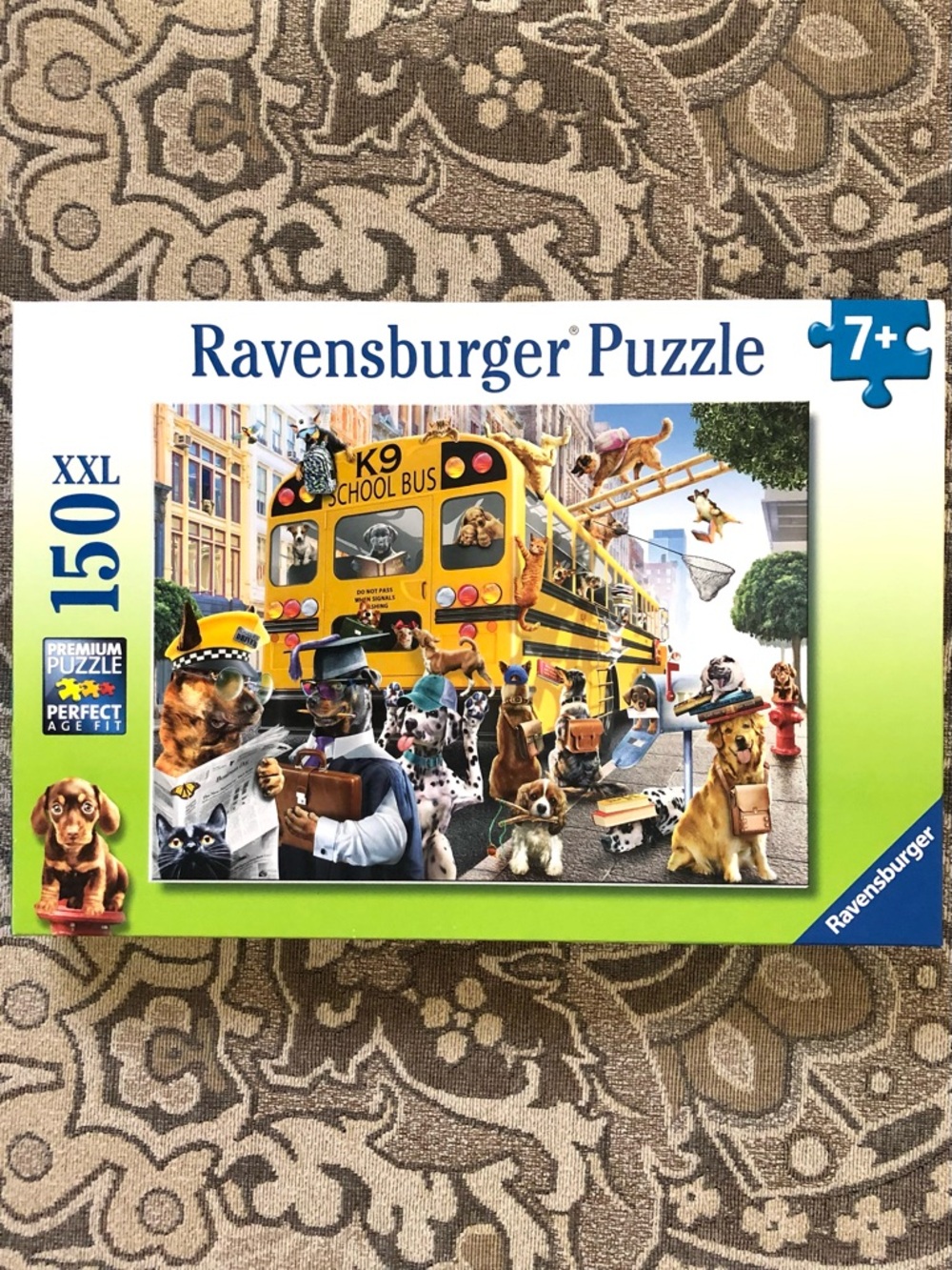New Ravensburger 150 Piece Puzzle “Pet School Pals” Dogs School Bus K9